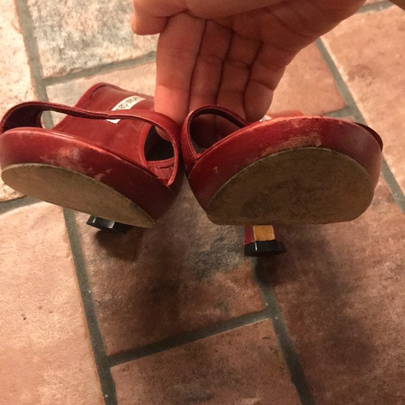 Charles David Red 4 inch High Heels Size 5.5 - Picture 7 of 8
